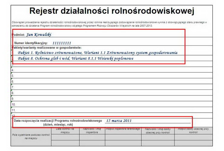 Rejestr Zabiegów Rolnośrodowiskowych